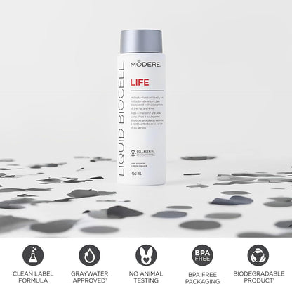 Liquid BioCell Life collagen supplement by Modere for joint health and skin vitality.