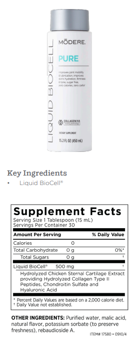 Liquid BioCell Immune supplement by Modere for immune support and joint health.