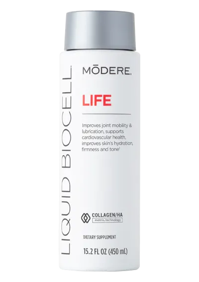 Liquid BioCell Life collagen supplement by Modere for joint health and skin vitality.